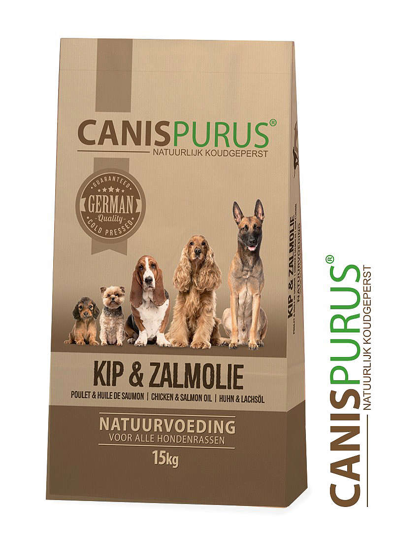 Crocchette per Cani Canis Purus Pressate a Freddo Pollo e Olio di Salmone